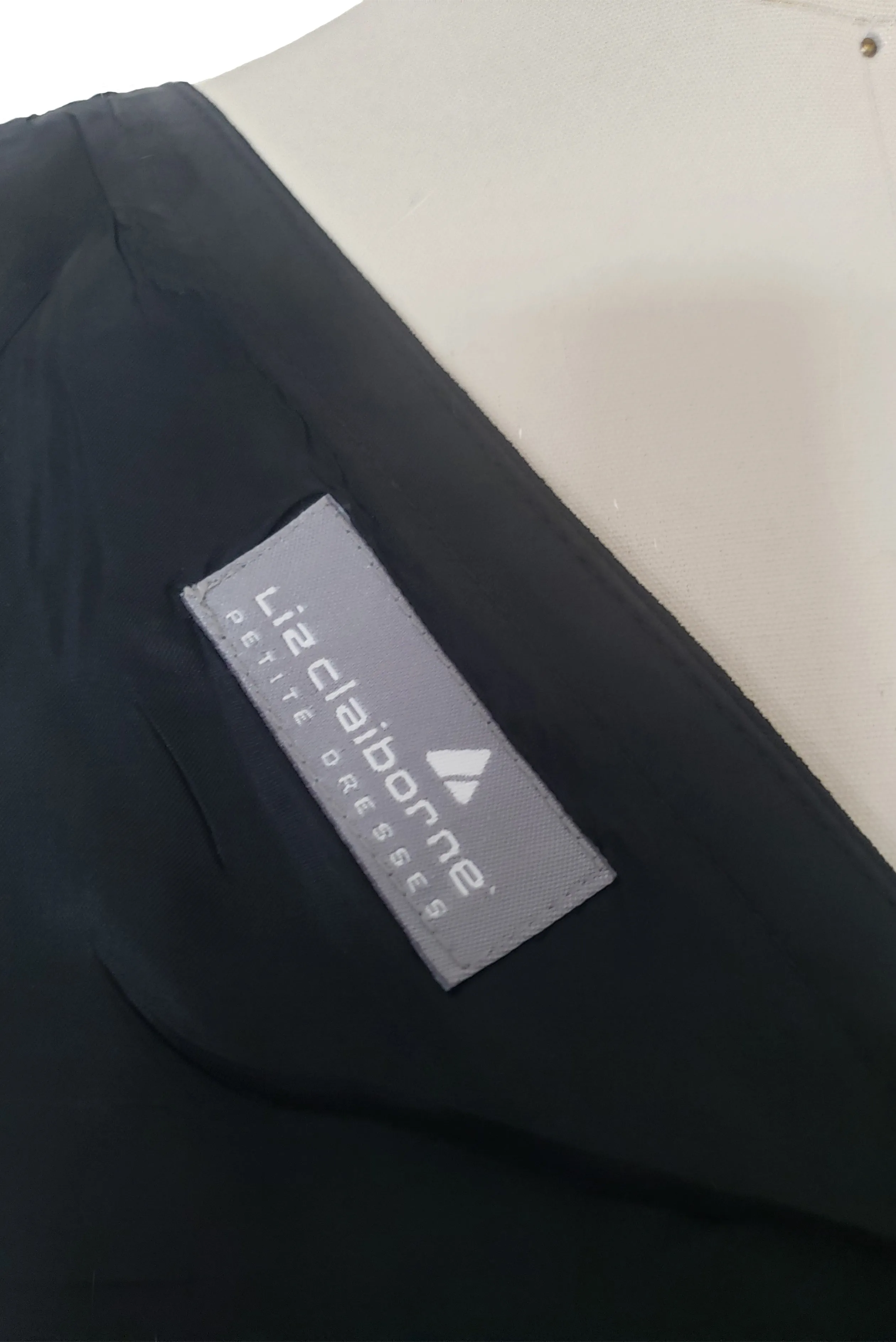 1990s Vintage Black Wrap Dress by Liz Claiborne, Extra Small to Small