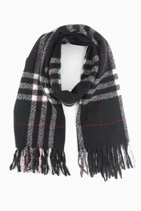 Alba Heavyweight Scarf - Black, Traditional Check