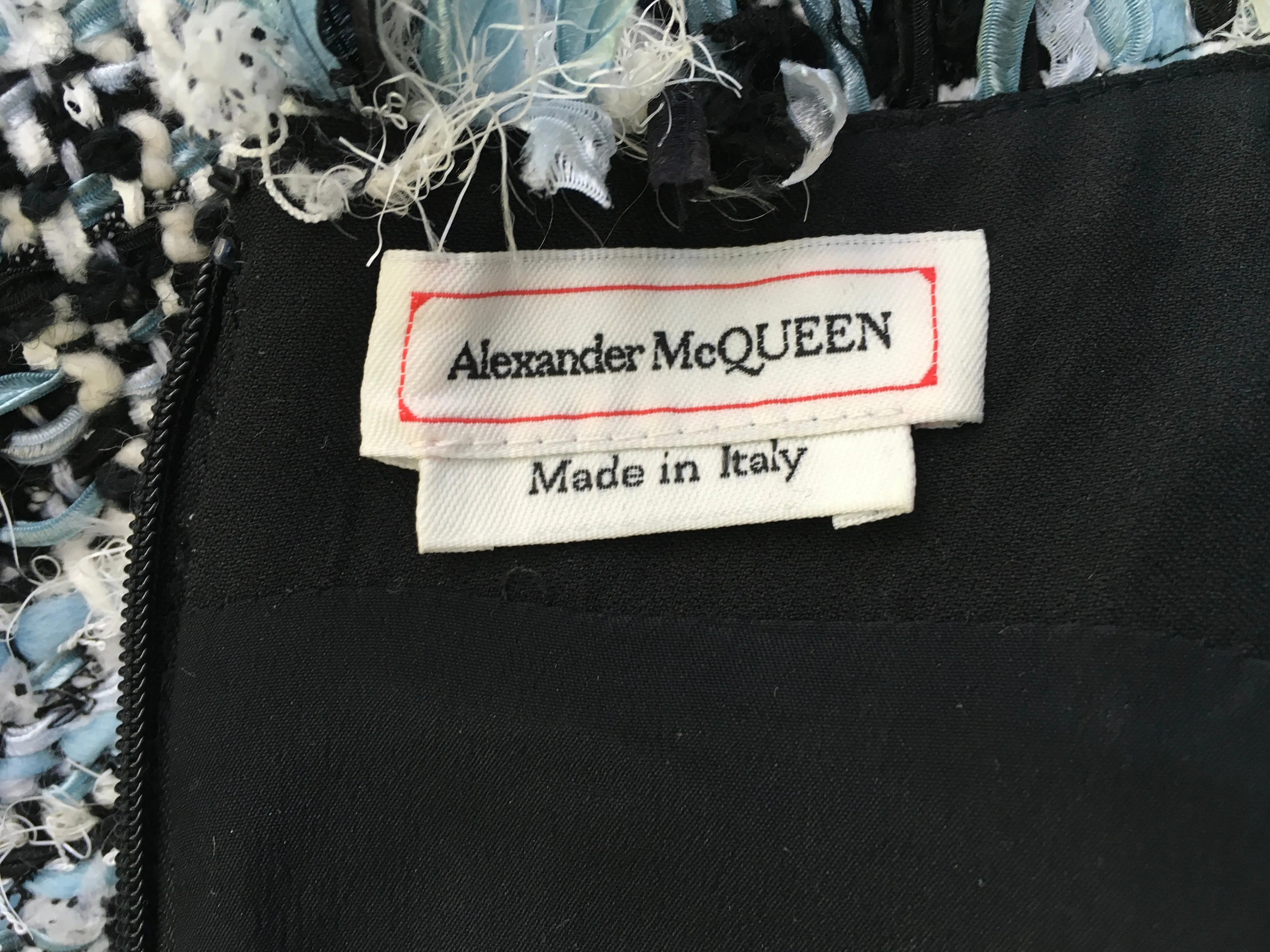 Alexander McQueen 2020 Collection Frayed-trim bouclé-tweed Dress I 38 UK 6 US 2 ladies