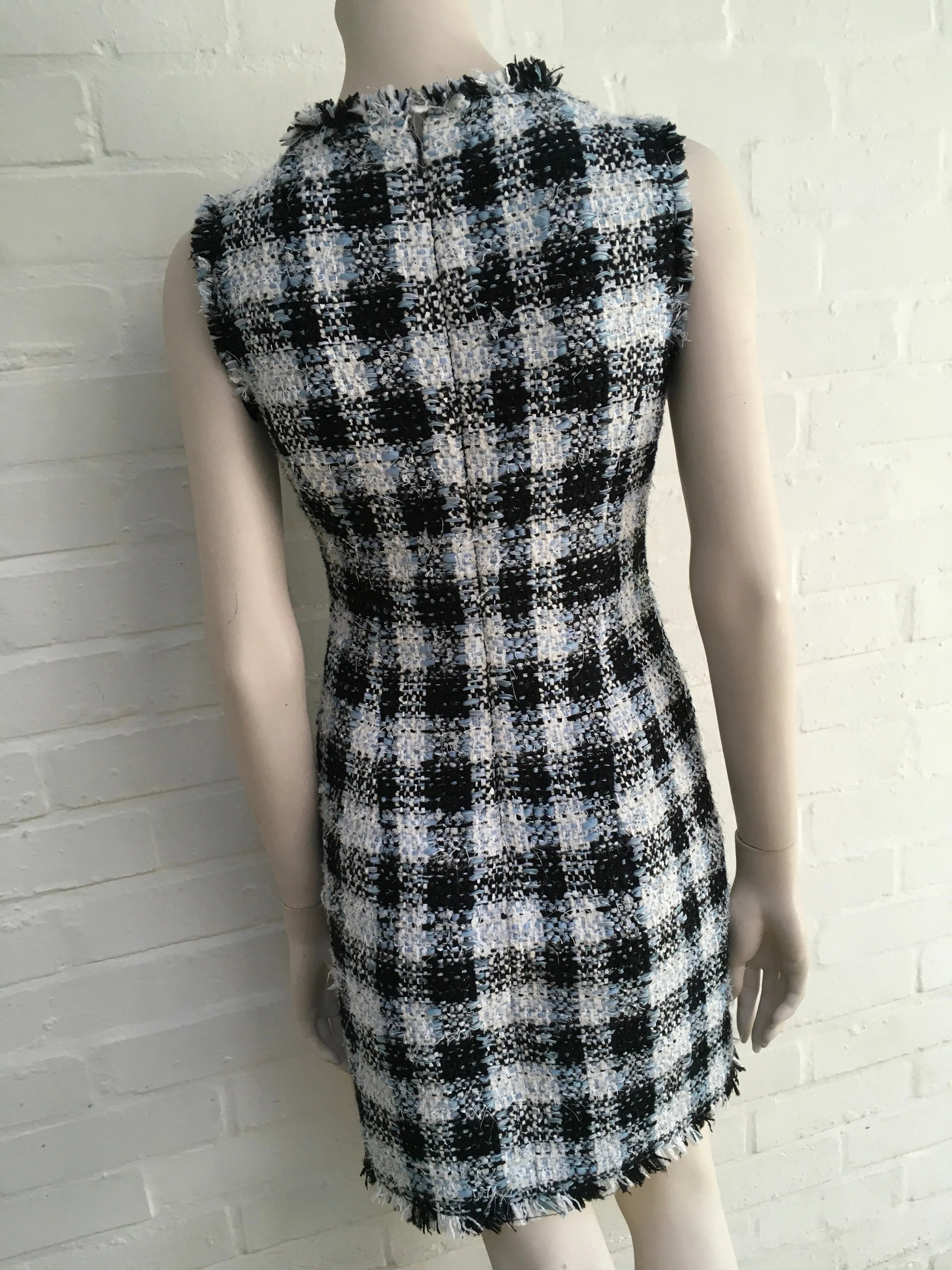 Alexander McQueen 2020 Collection Frayed-trim bouclé-tweed Dress I 38 UK 6 US 2 ladies