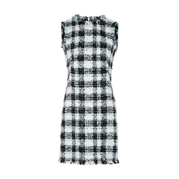 Alexander McQueen 2020 Collection Frayed-trim bouclé-tweed Dress I 38 UK 6 US 2 ladies