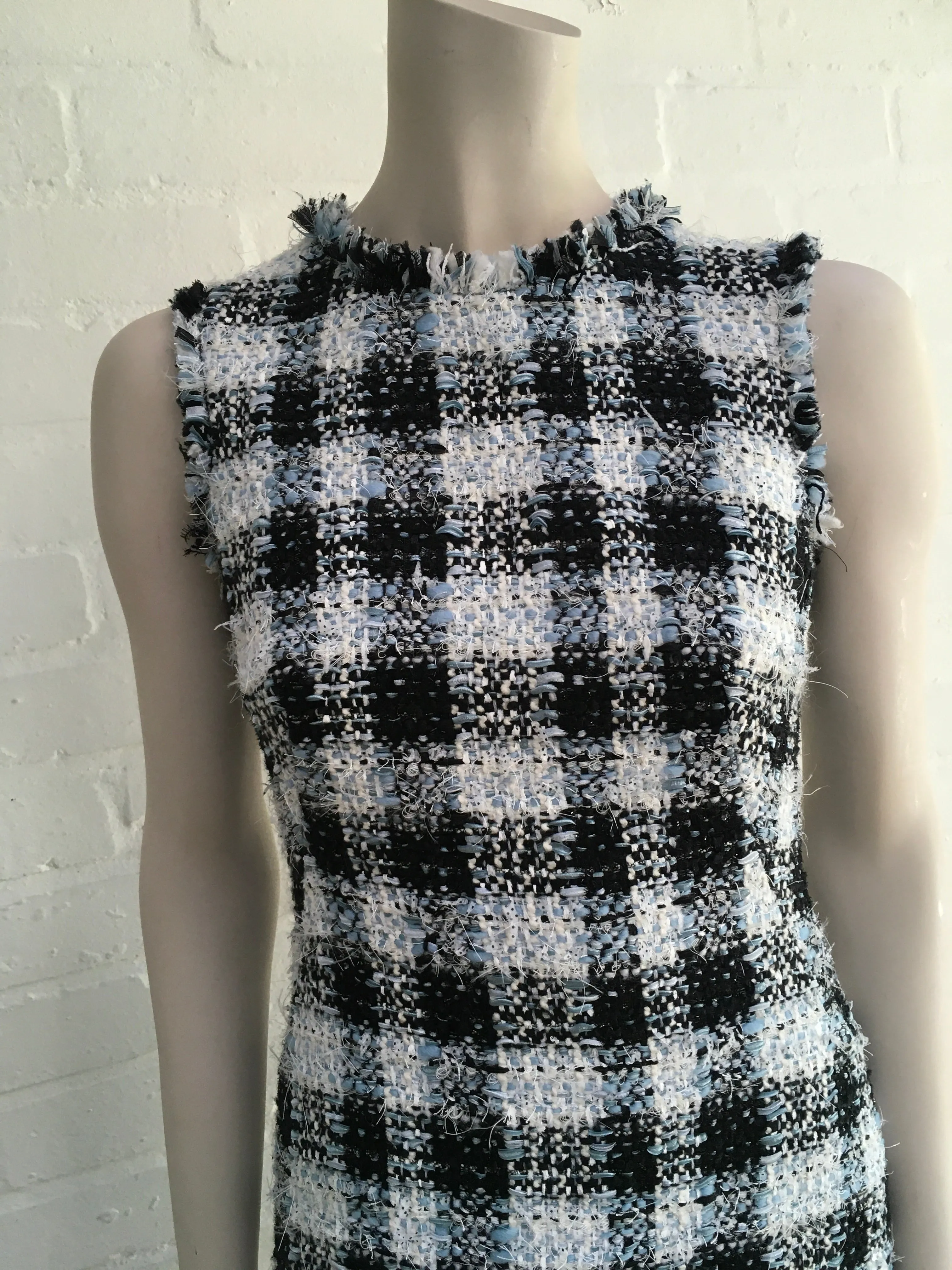 Alexander McQueen 2020 Collection Frayed-trim bouclé-tweed Dress I 38 UK 6 US 2 ladies