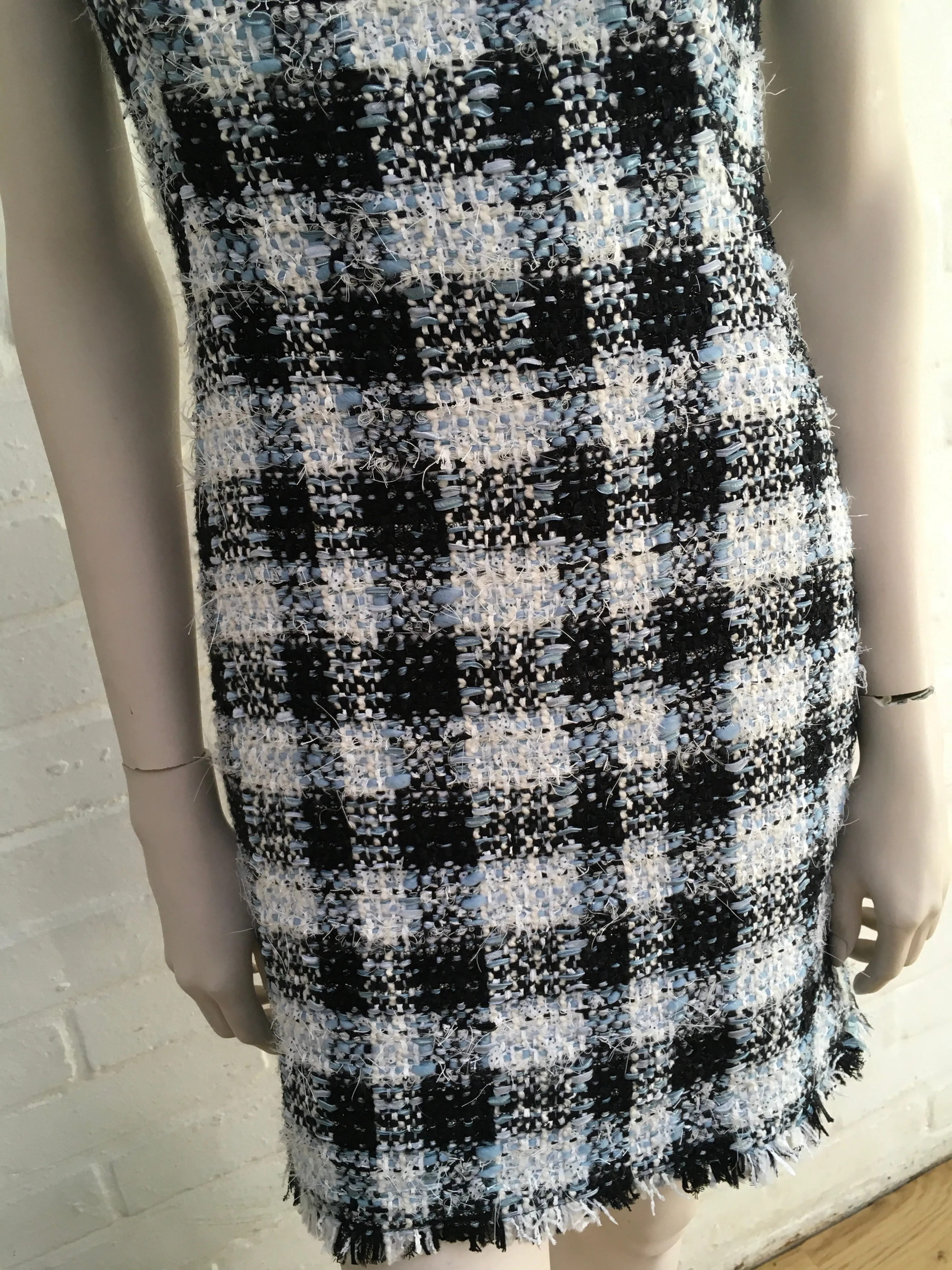Alexander McQueen 2020 Collection Frayed-trim bouclé-tweed Dress I 38 UK 6 US 2 ladies