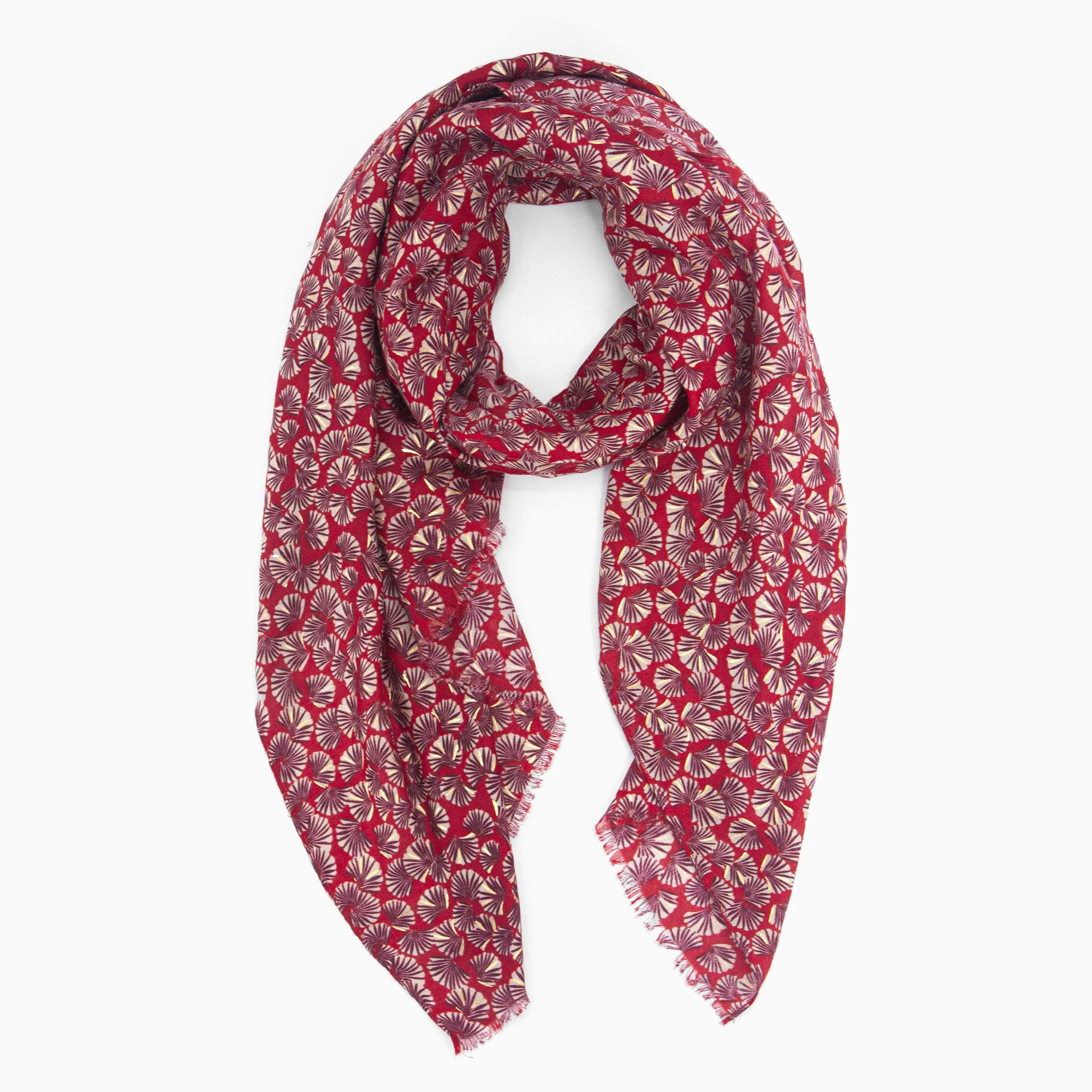 Alice Lightweight Scarf - Red, Retro Fan