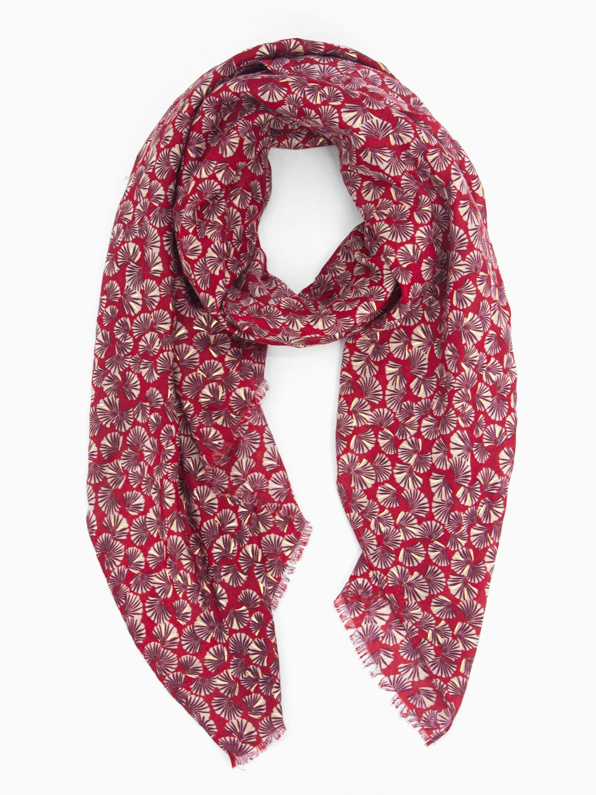 Alice Lightweight Scarf - Red, Retro Fan