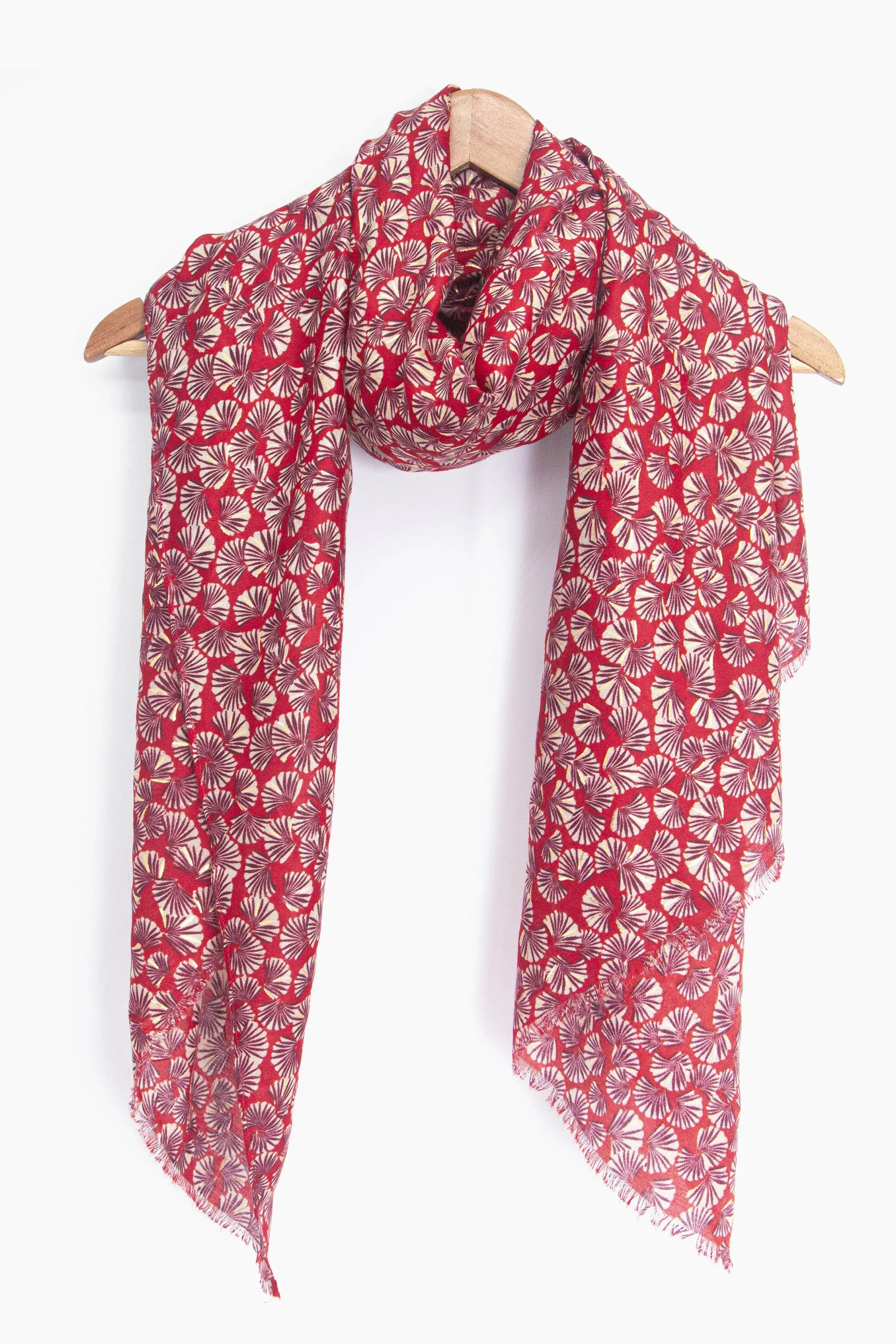 Alice Lightweight Scarf - Red, Retro Fan