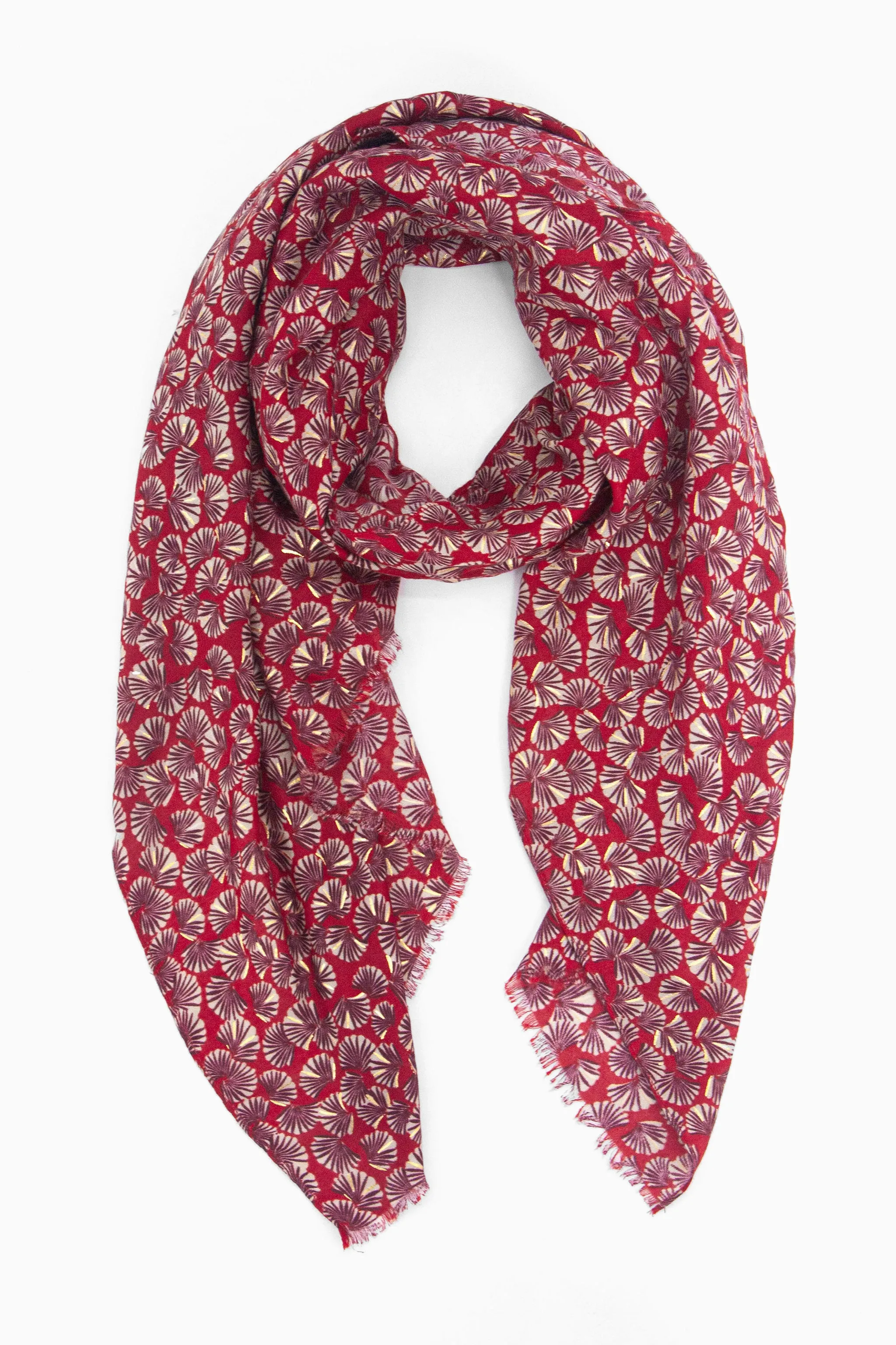 Alice Lightweight Scarf - Red, Retro Fan