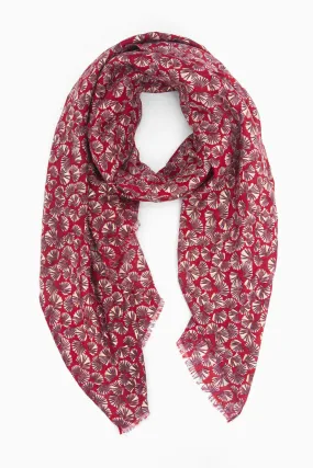Alice Lightweight Scarf - Red, Retro Fan