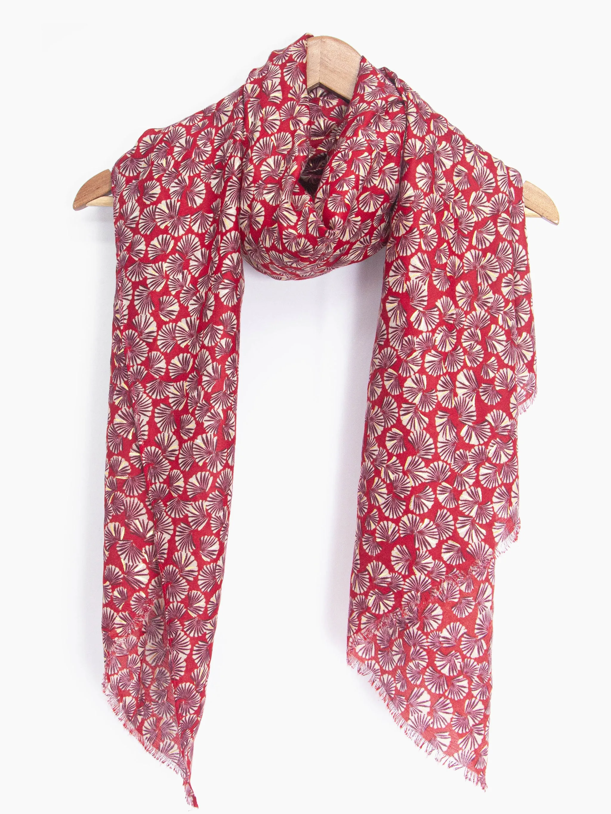Alice Lightweight Scarf - Red, Retro Fan