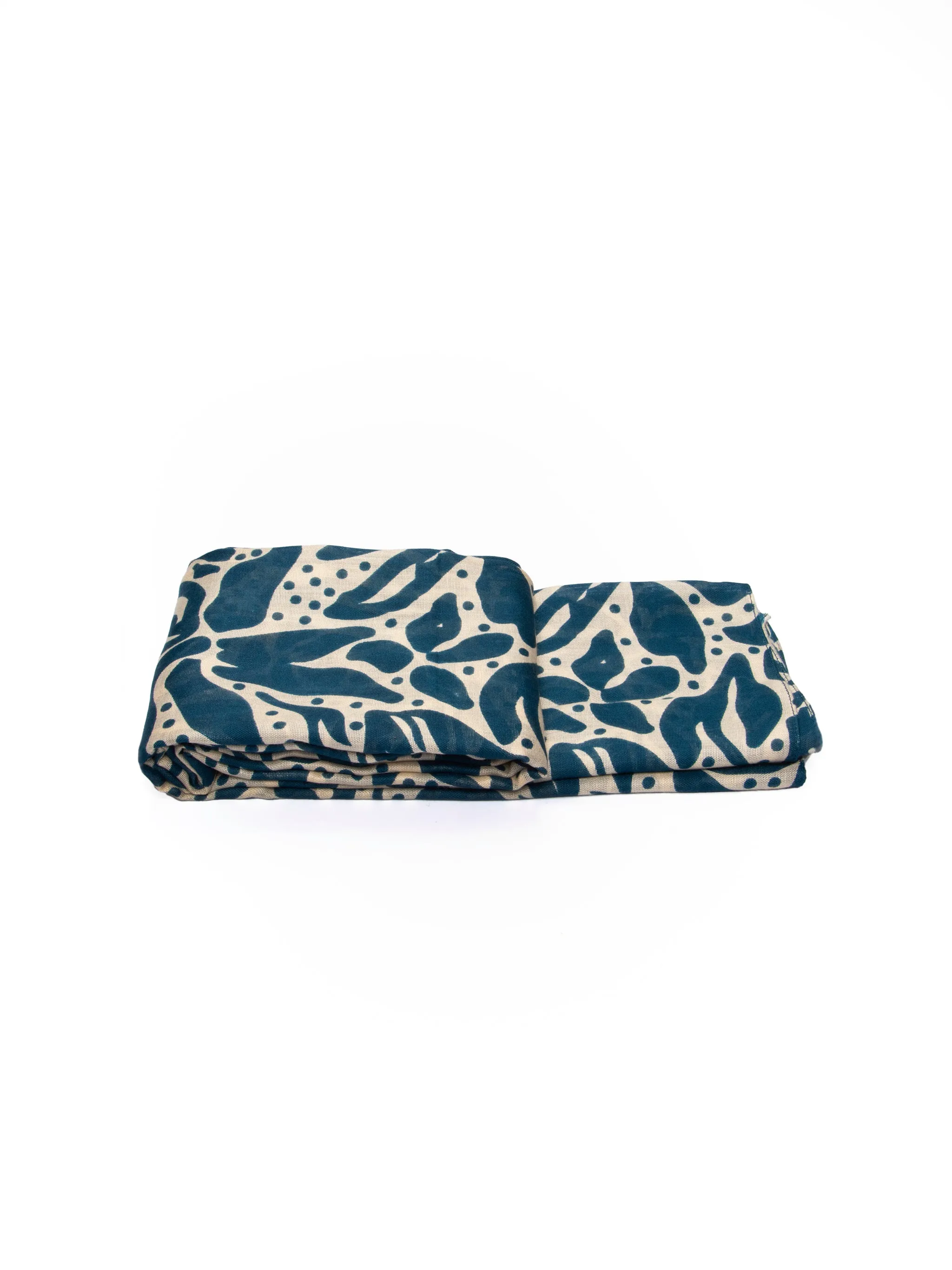 Allie Lightweight Scarf - Teal/Cream, Floral
