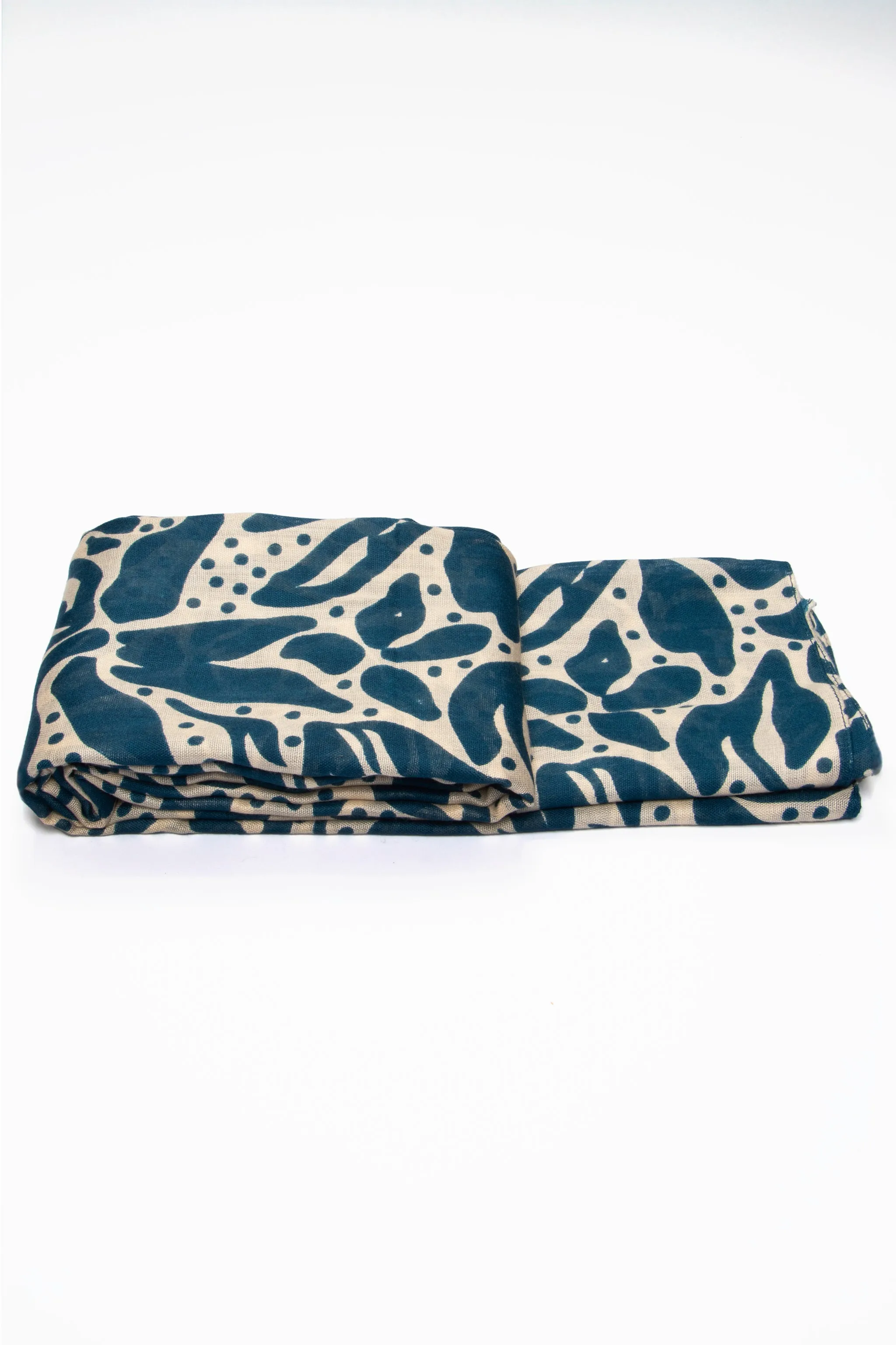 Allie Lightweight Scarf - Teal/Cream, Floral