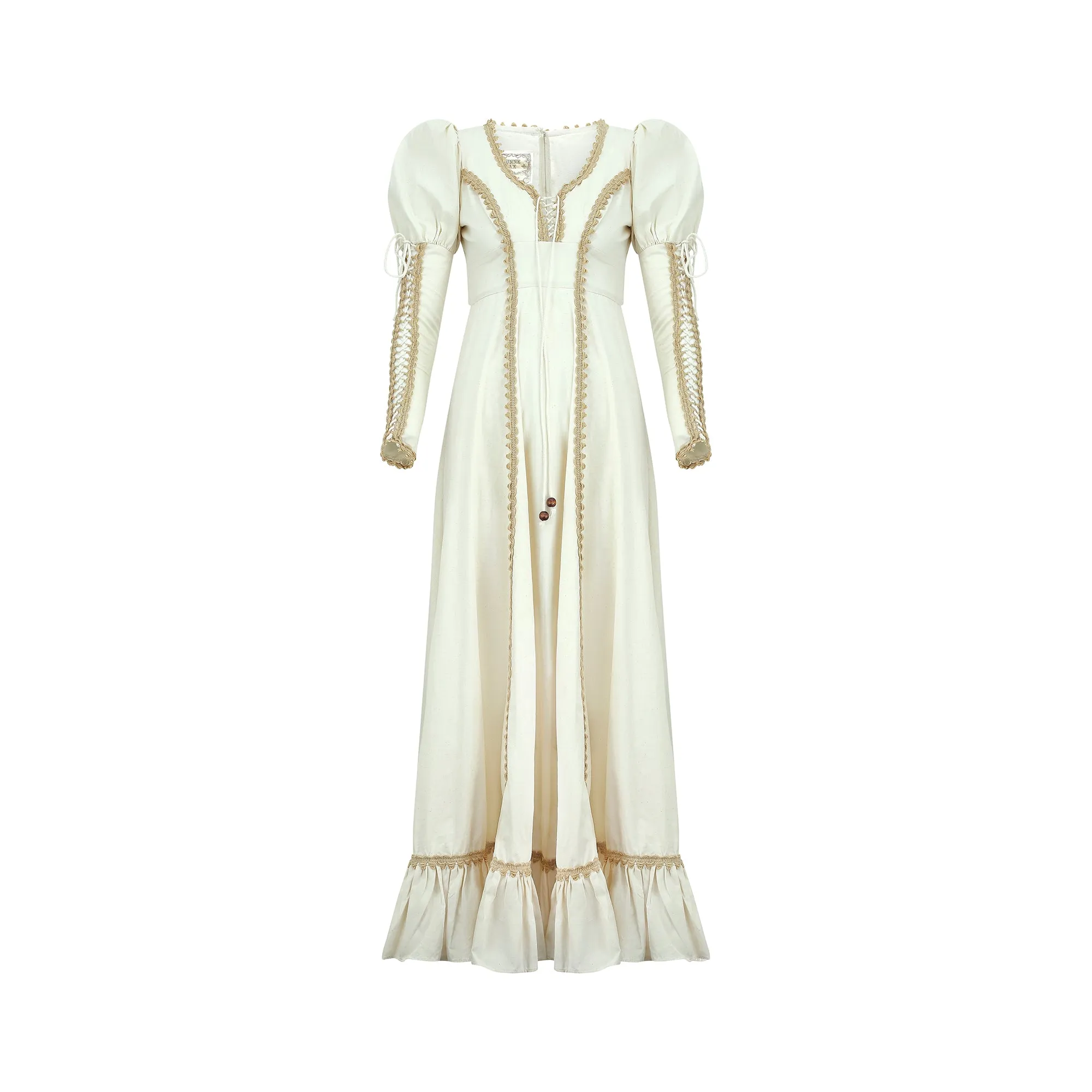 ARCHIVE - 1970s Gunne Sax Medieval Lace-Up Maxi Dress