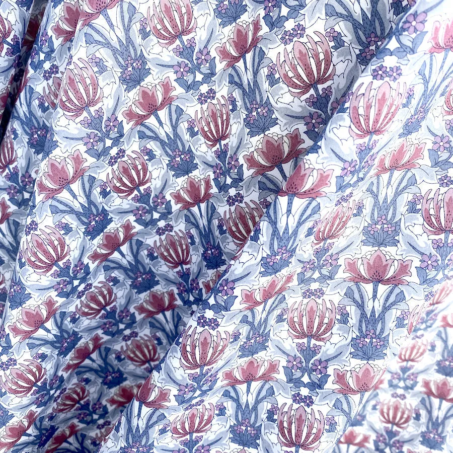 Art Deco Tulips, Liberty of London Tana Lawn "Danuna" by the Half Yard