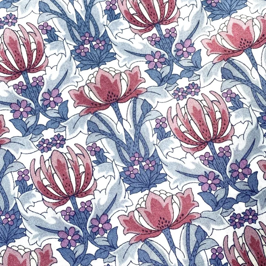 Art Deco Tulips, Liberty of London Tana Lawn "Danuna" by the Half Yard