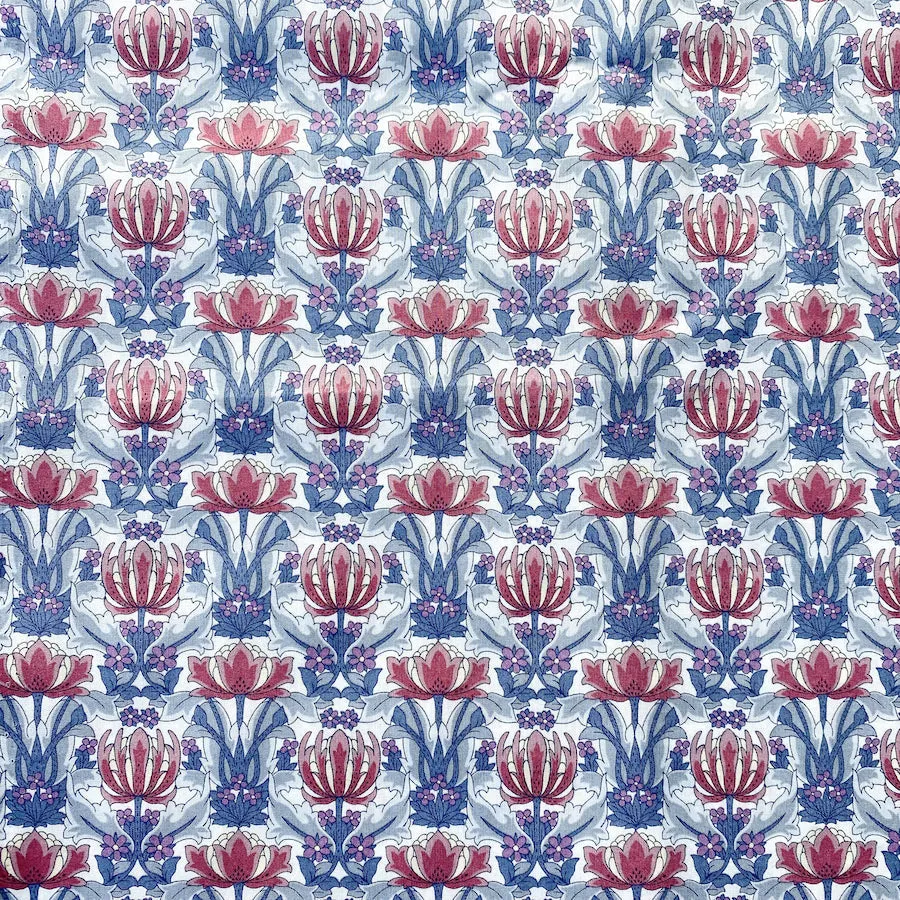 Art Deco Tulips, Liberty of London Tana Lawn "Danuna" by the Half Yard