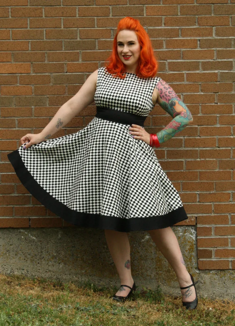 Audrey Dress in Harlequin Print