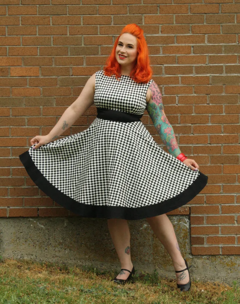 Audrey Dress in Harlequin Print