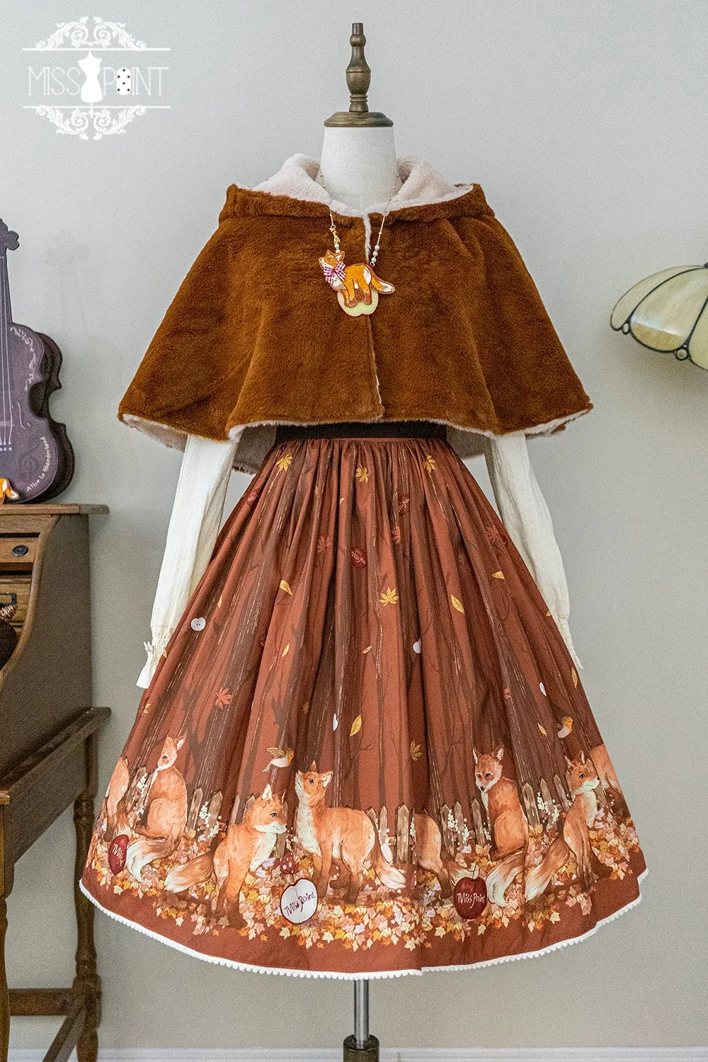 (BFM)Miss Point~Fat Fox in the Forest~Kawaii Lolita JSK Fairy Tale Forest Style Vest Dress