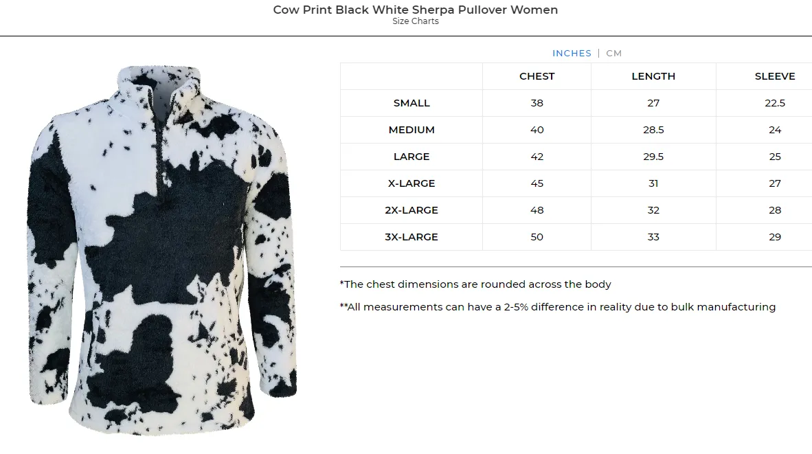 Black Cow Print Sherpa Pullover Jacket