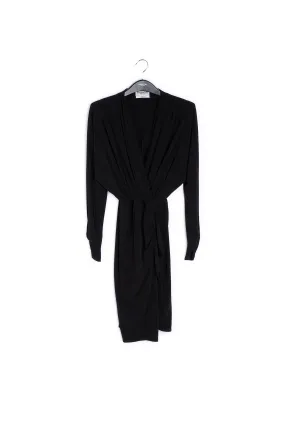 Black fitted wrap dress