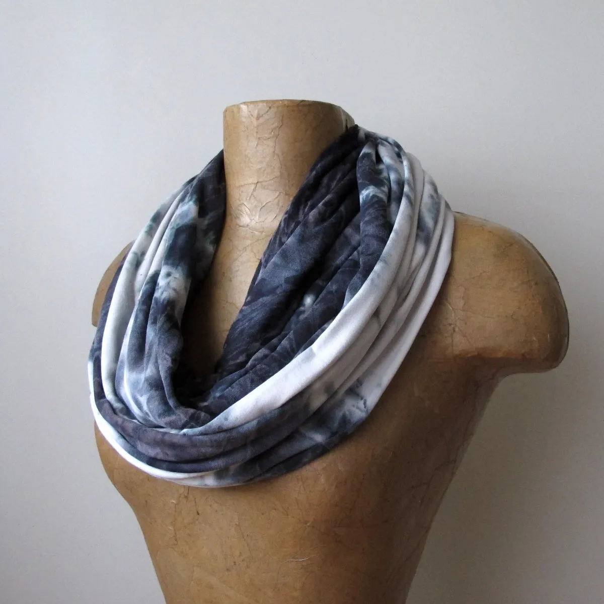 BLACK TIE DYE Infinity Scarf