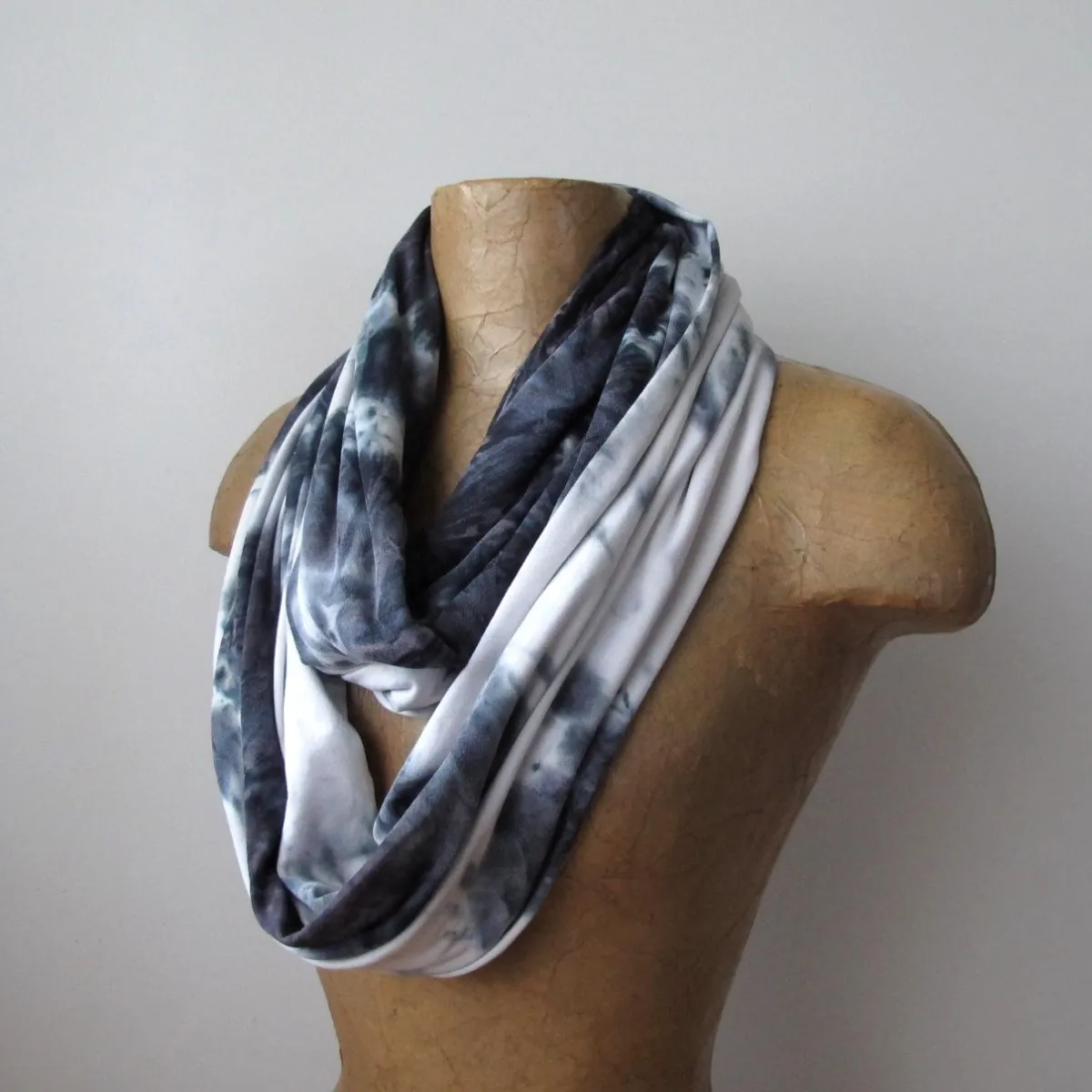 BLACK TIE DYE Infinity Scarf
