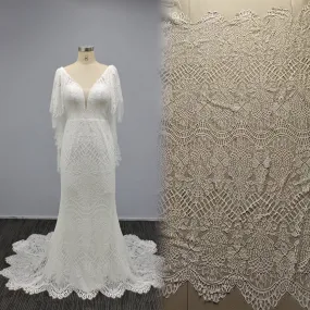 Boho Flutter Sleeve Lace Mermaid Wedding Dress