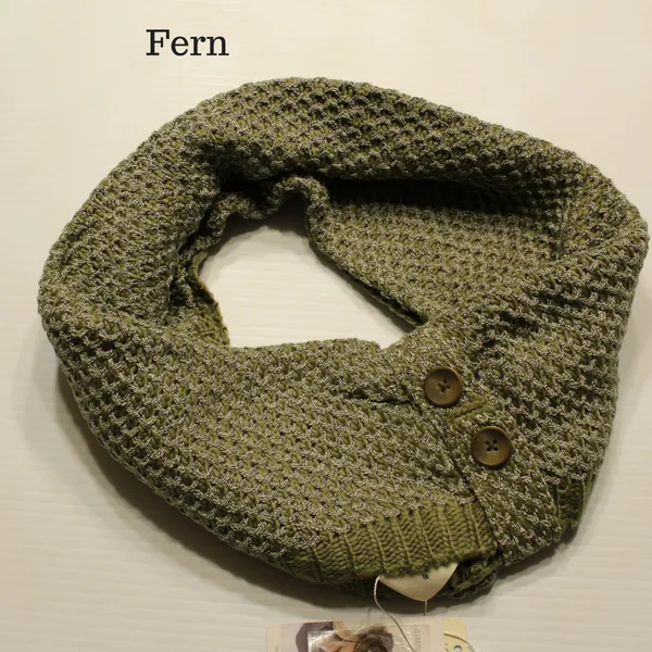 Bumble Infinity Scarf with Buttons by Simply Noelle