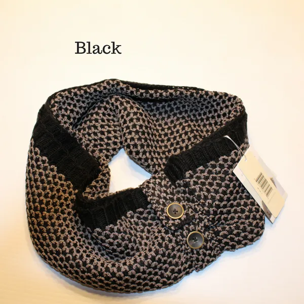 Bumble Infinity Scarf with Buttons by Simply Noelle
