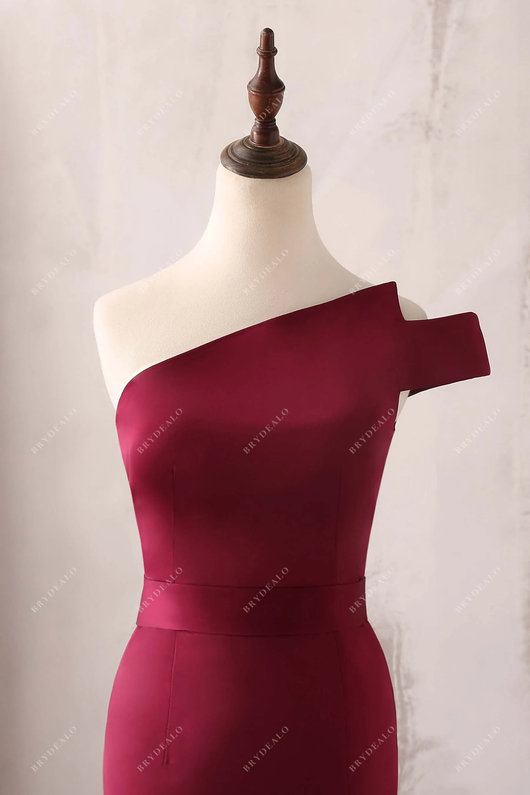 Burgundy One Shoulder Mermaid Bridesmaid Dress