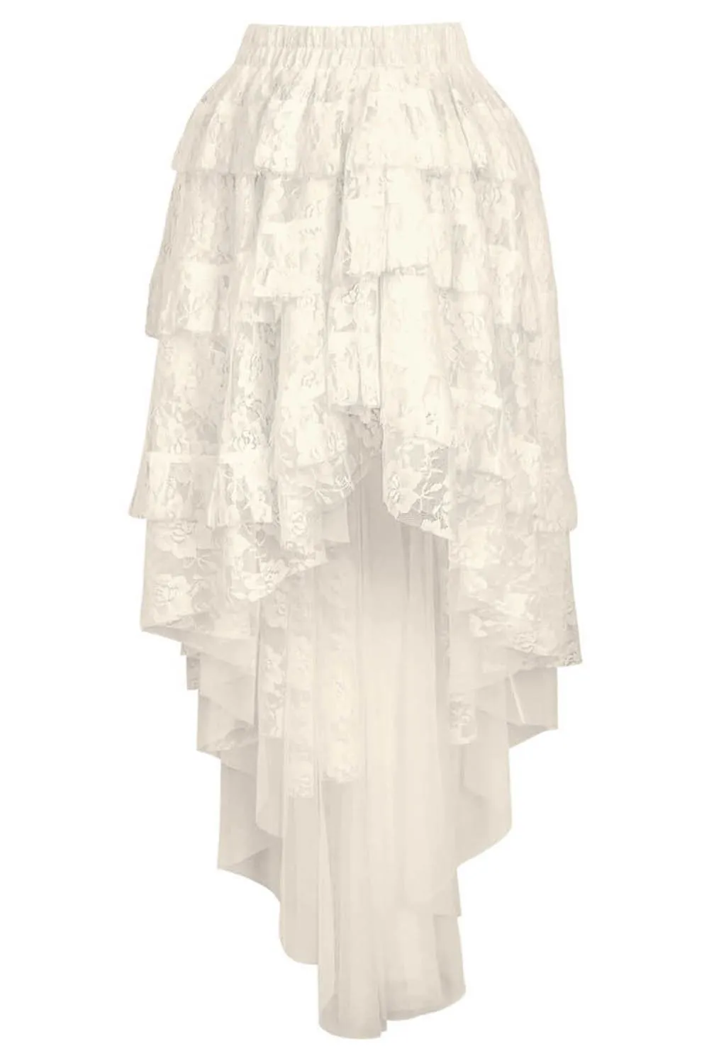 Ciera Custom Made Ivory Burlesque Lace Skirt