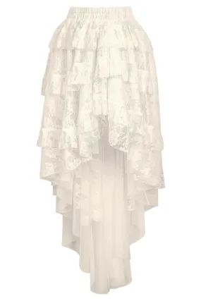 Ciera Custom Made Ivory Burlesque Lace Skirt