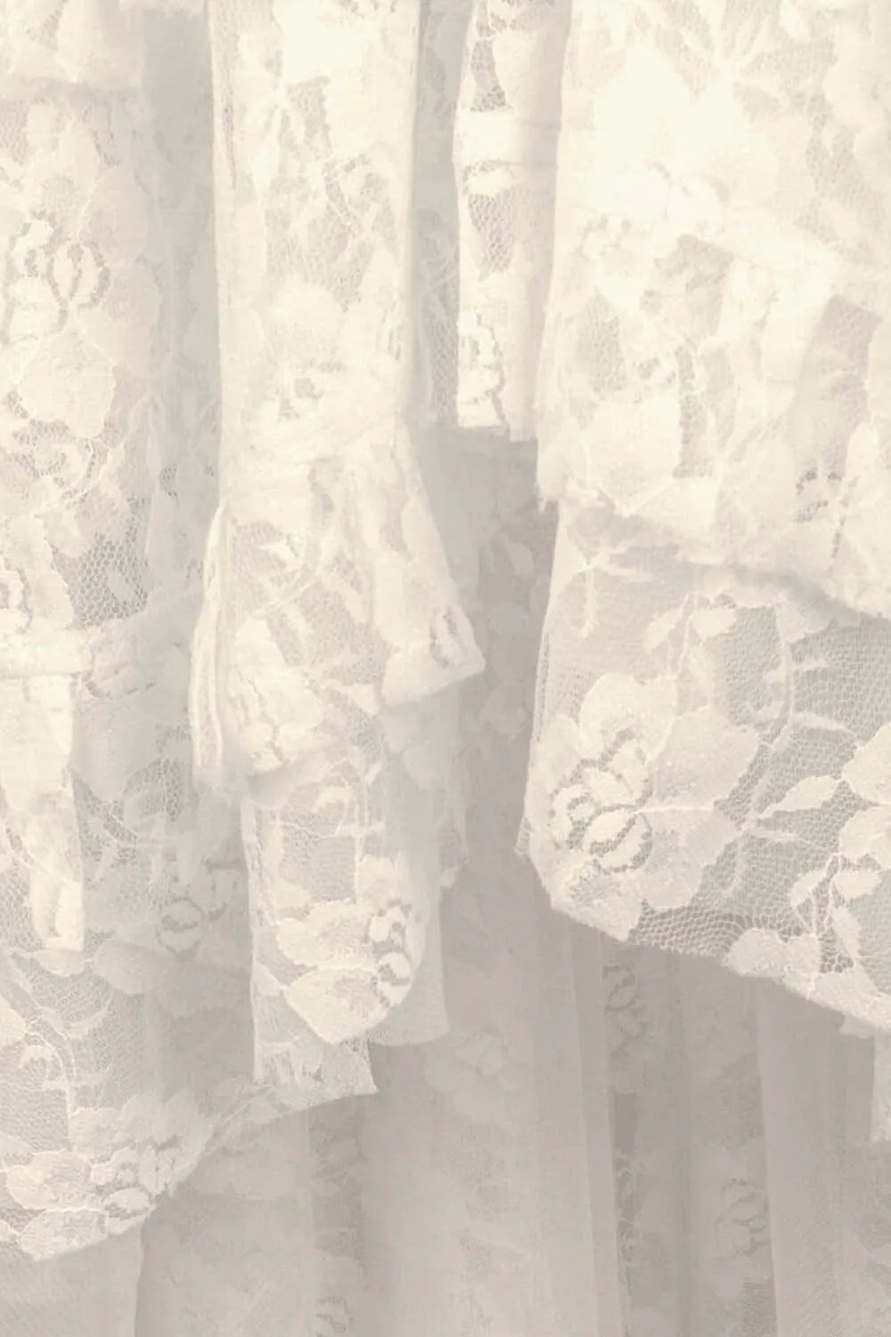 Ciera Custom Made Ivory Burlesque Lace Skirt