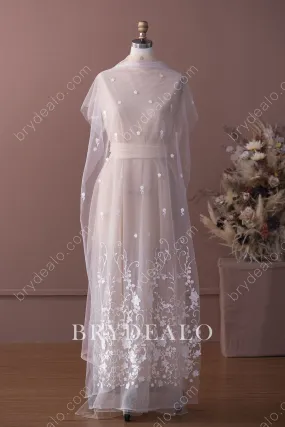Classy Sequined Flower Bridal Lace Fabric