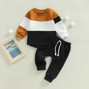 Color Blocking Sweatshirt Set