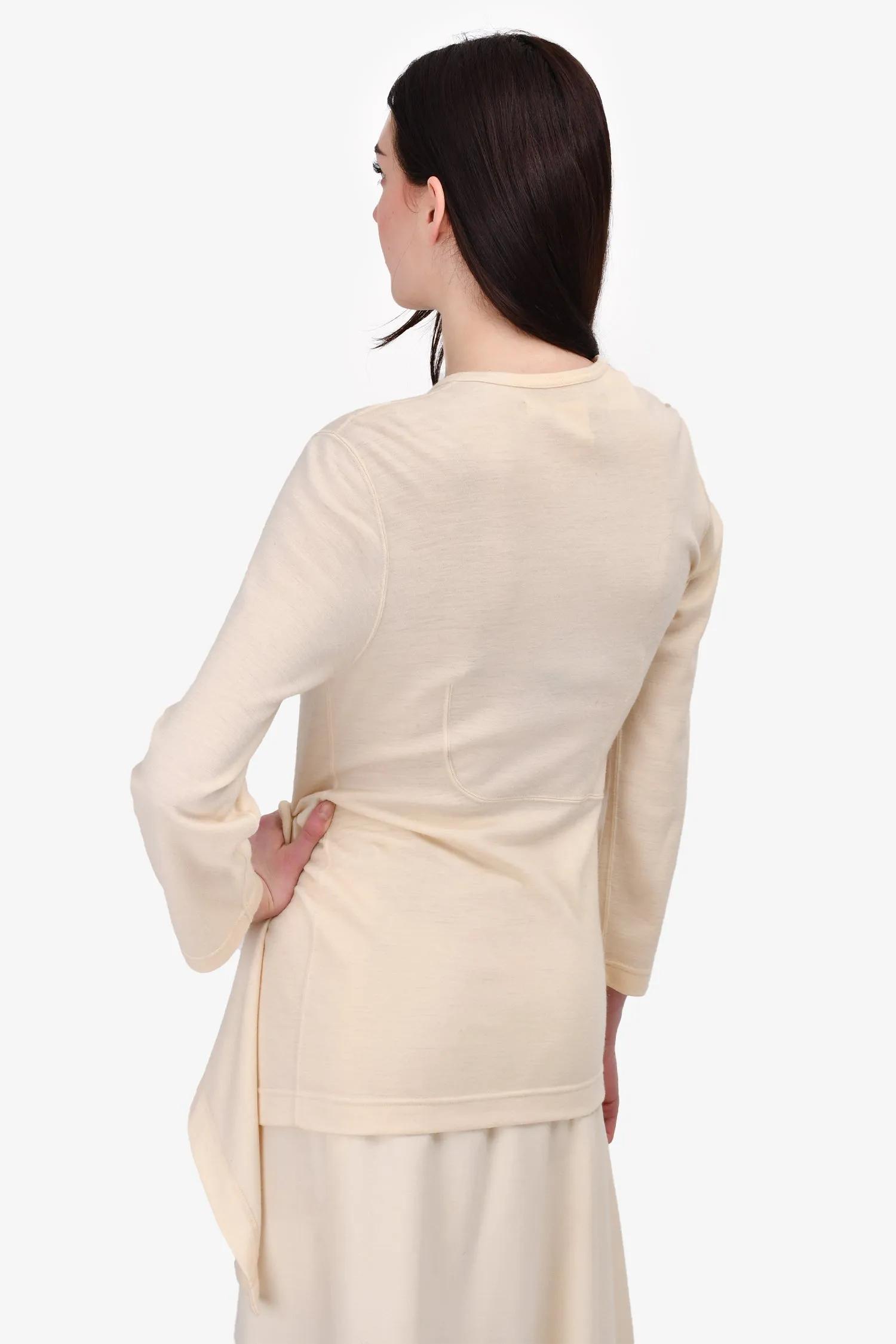 Comme Des Garcons Cream Wool Top   Midi Skirt Set Size S