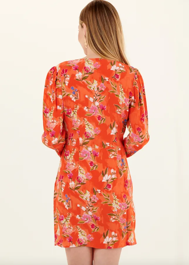 Coral Floral Wrap Dress size L & XL