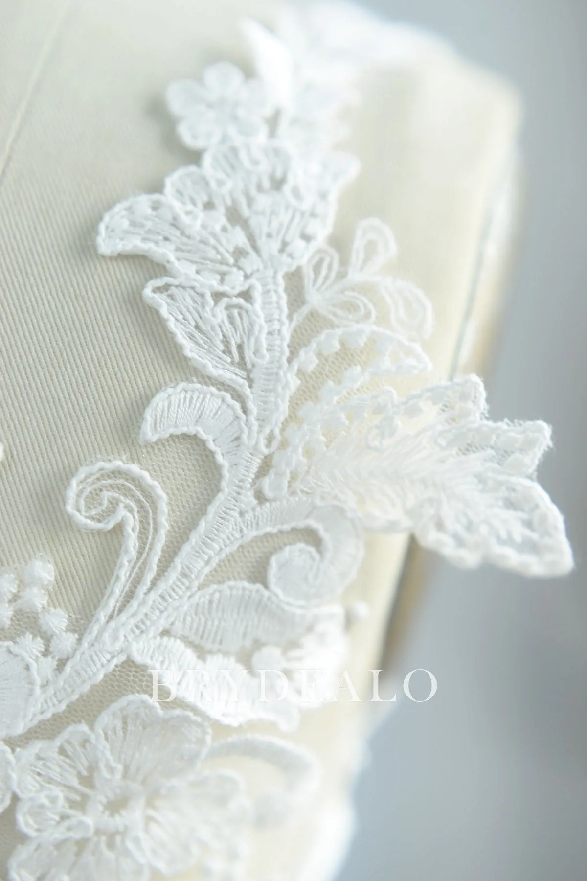 Cotton Embroidered Floral Corded Lace Appliques
