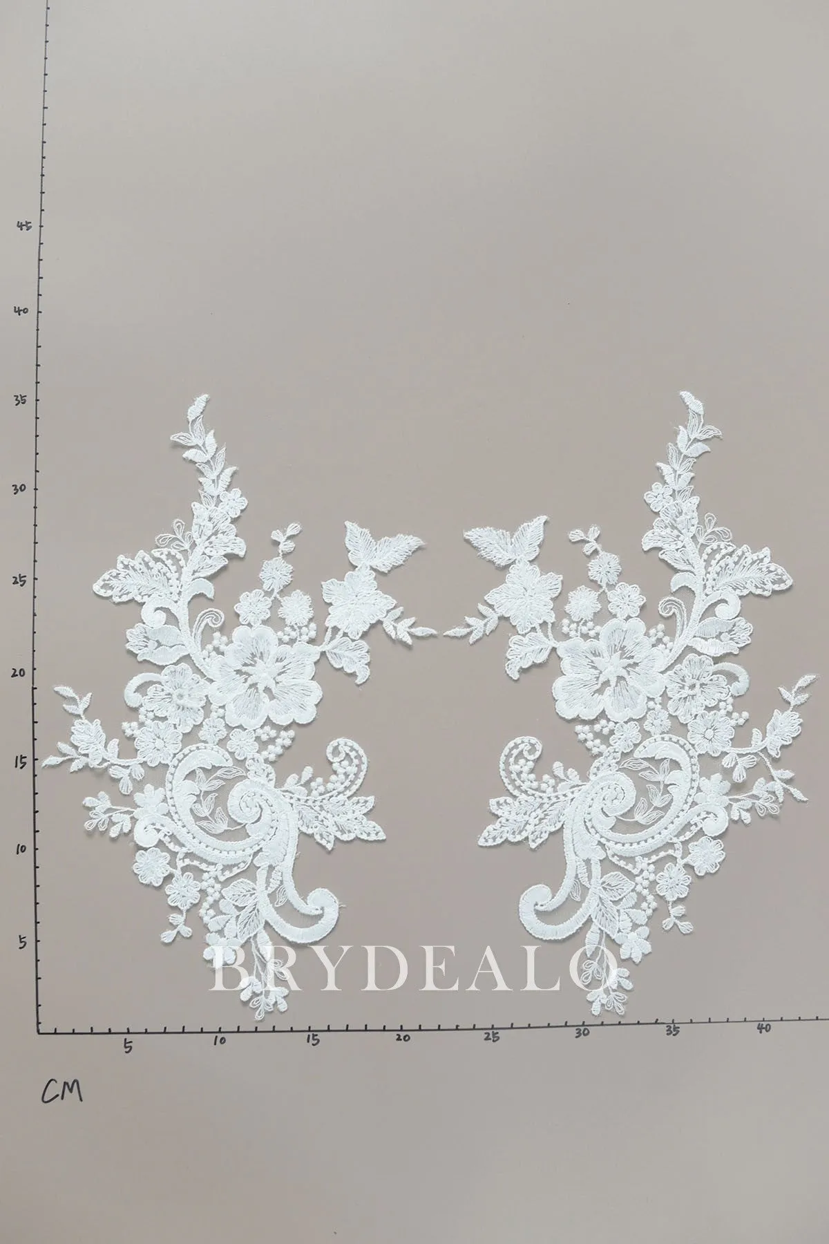 Cotton Embroidered Floral Corded Lace Appliques
