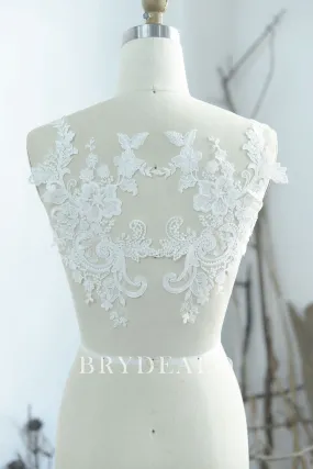 Cotton Embroidered Floral Corded Lace Appliques