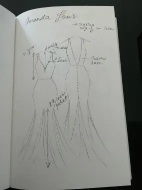 Custom Beaded Lace Godet Wedding Dress BR20231916-03