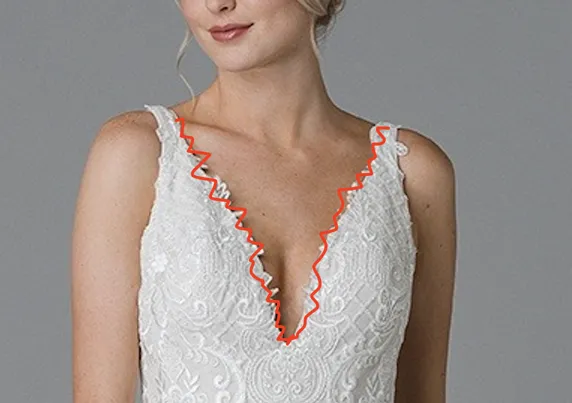 Custom Beaded Lace Godet Wedding Dress BR20231916-03