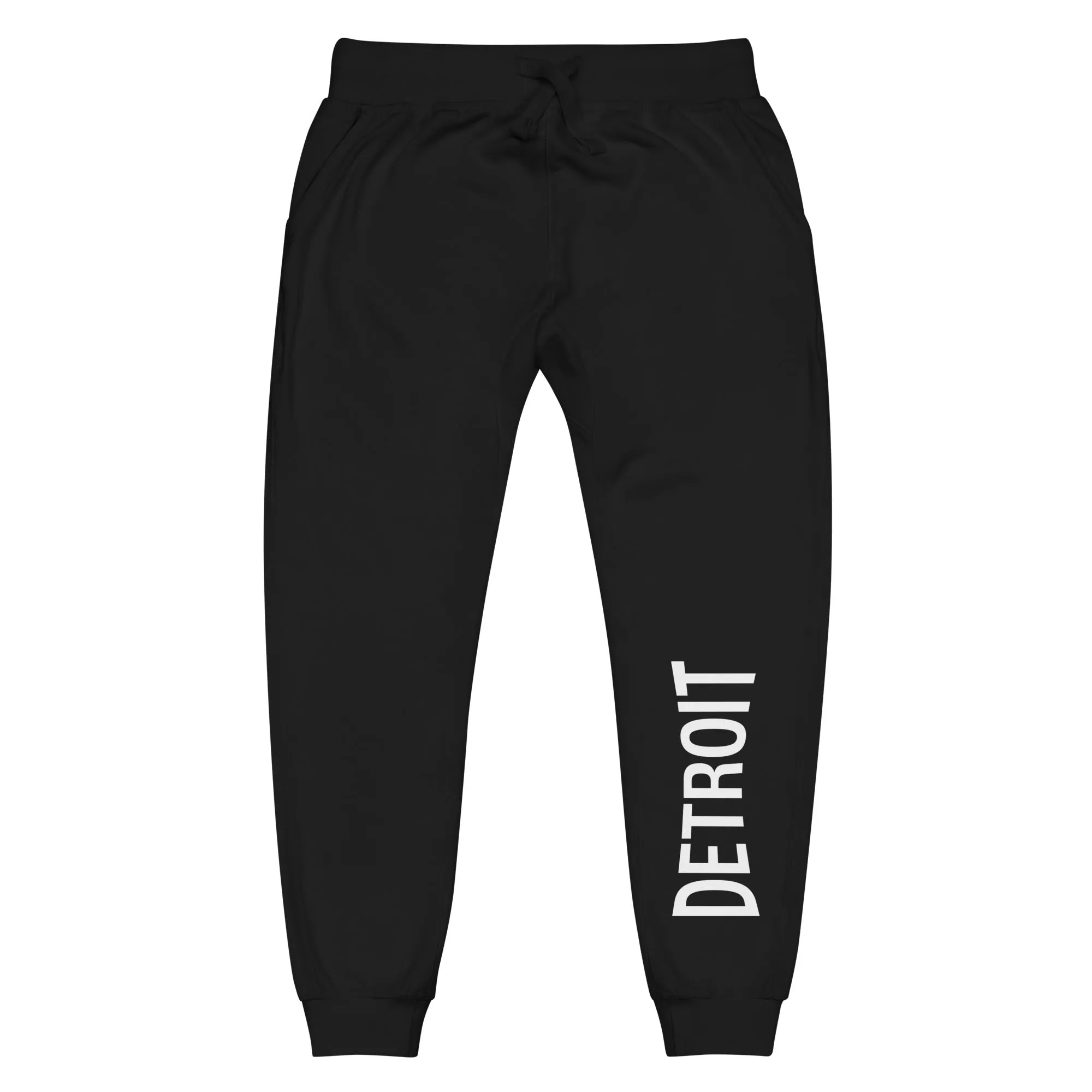 Detroit Champ Premium Unisex Fleece Sweatpants - Black / White