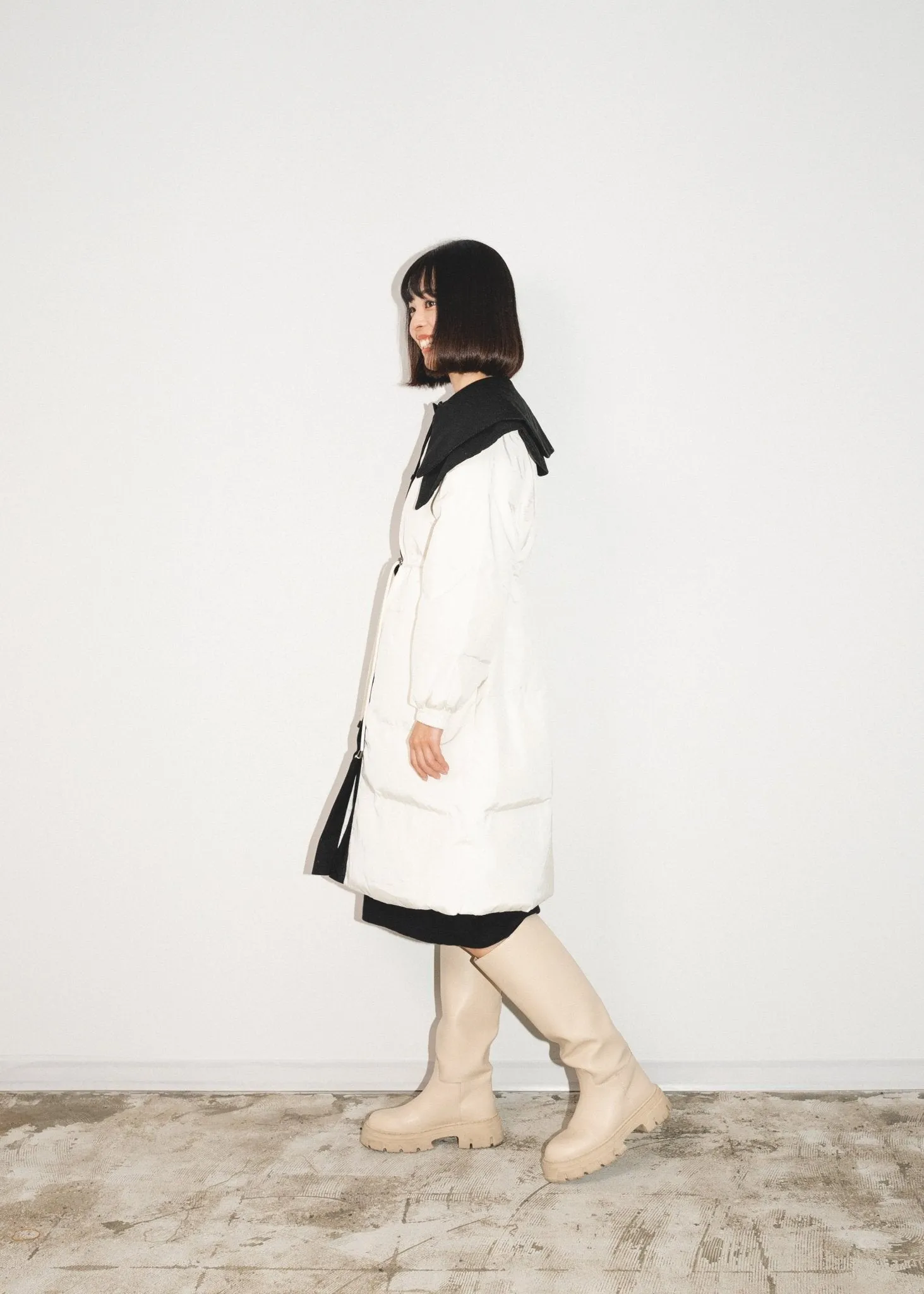 Double Collar Puff Down Coat