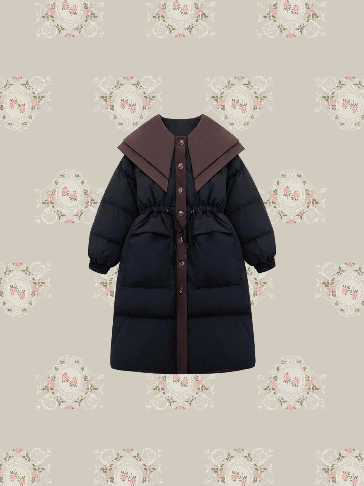 Double Collar Puff Down Coat