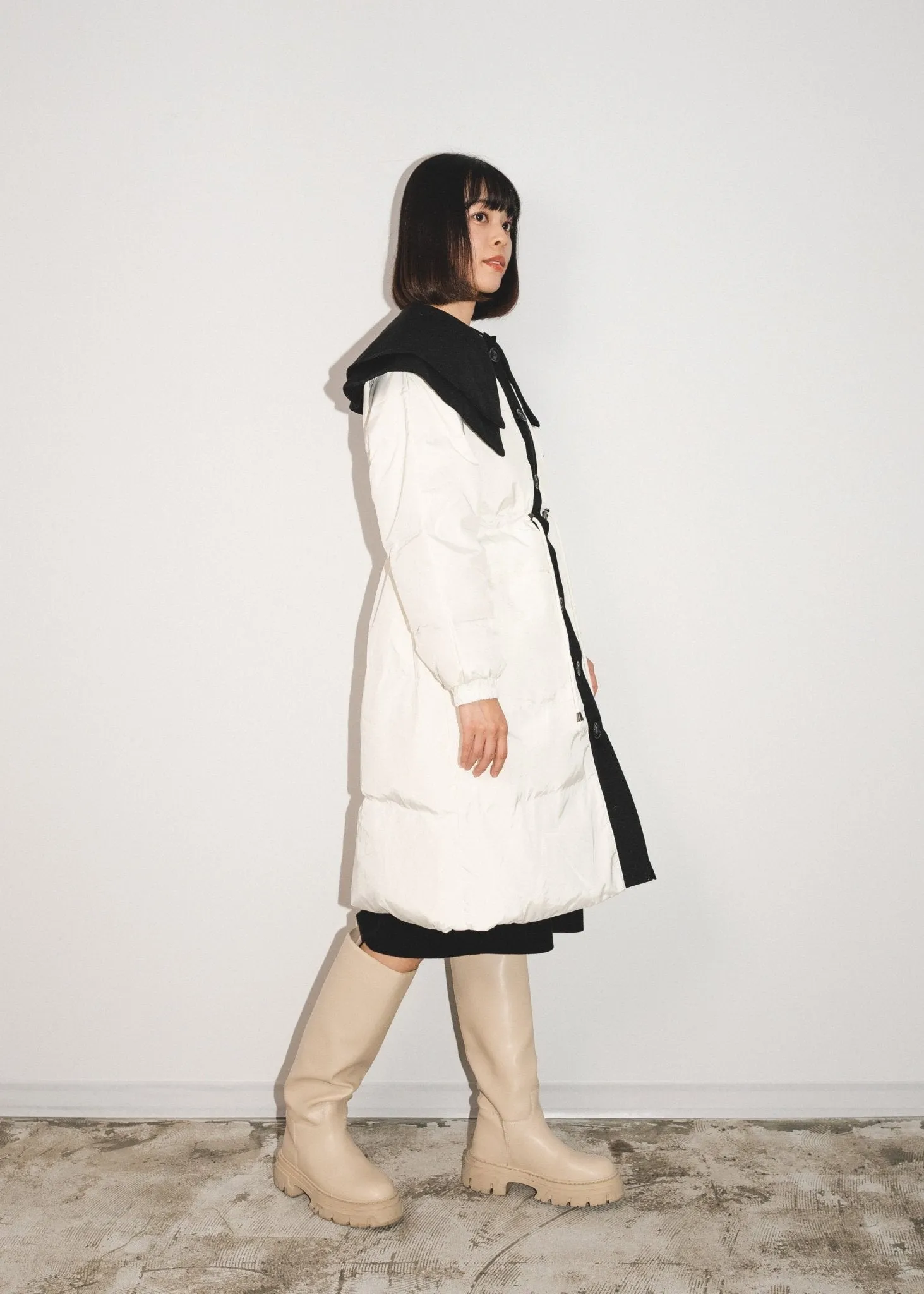 Double Collar Puff Down Coat