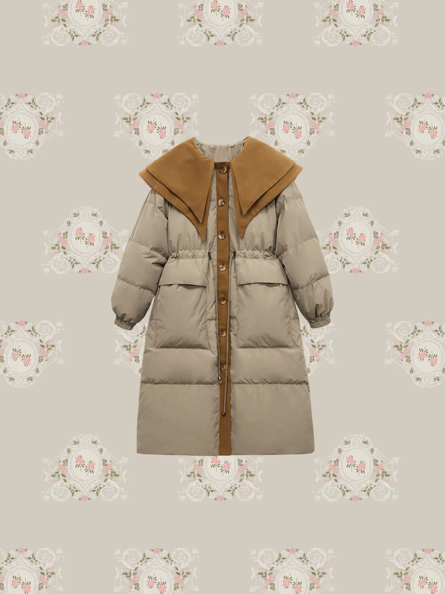 Double Collar Puff Down Coat