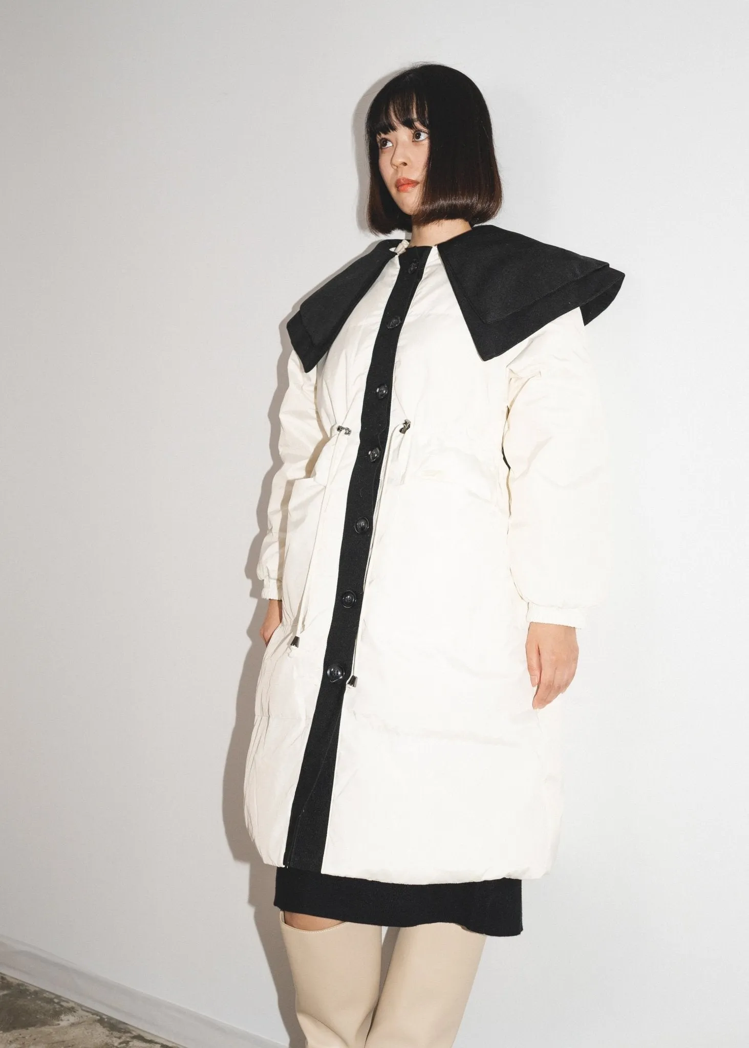 Double Collar Puff Down Coat