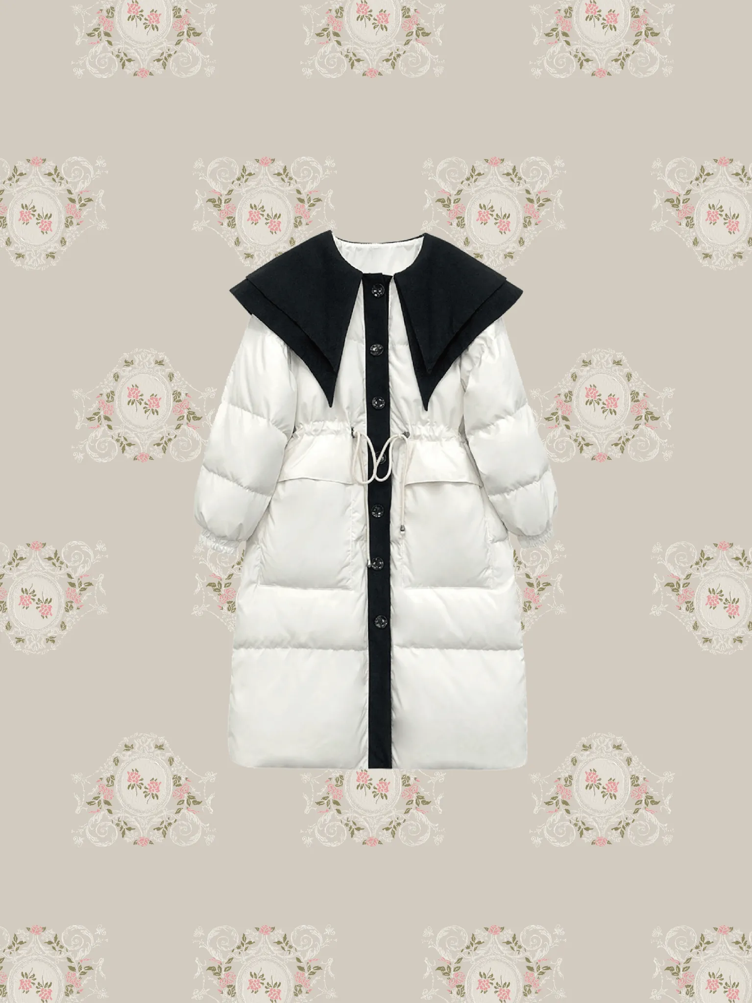 Double Collar Puff Down Coat