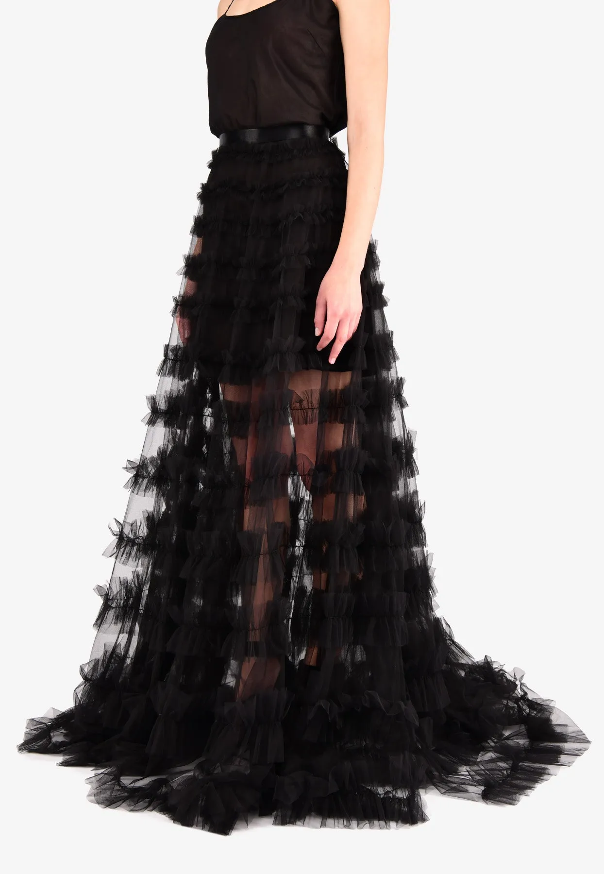 Eira Ruffled Floor-Length Skirt
